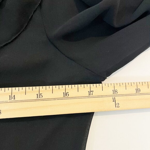 NEW Black Sheer Long Sleeve Button Down Shirt Ruffle Whimsigoth Goth Size 4 - Picture 8 of 8